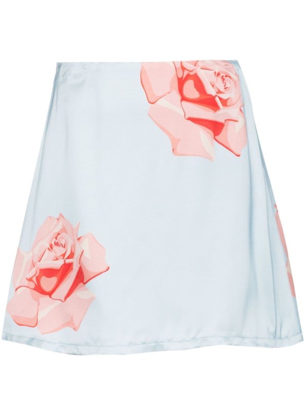 "Kenzo Rose" satin mini skirt