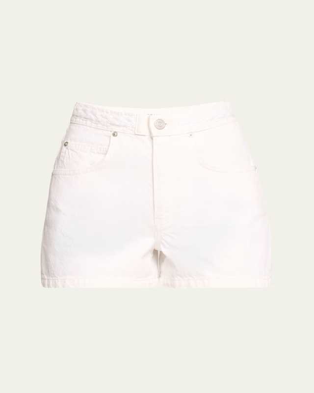 Braided Waistband Denim Shorts