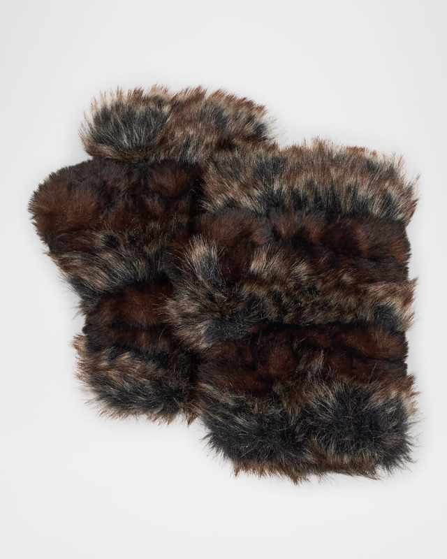 Mandy Fingerless Faux Fur Mittens