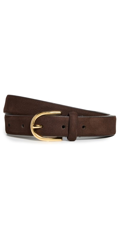 Anderson's Narrow Nubuck Semi-Formal Belt Dark Brown