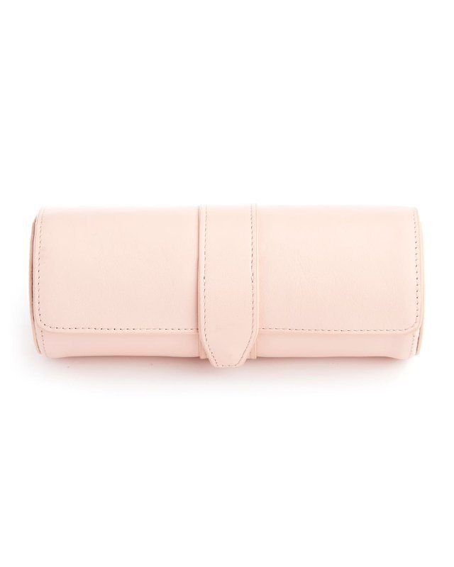 Monogrammed Leather Travel Watch Roll