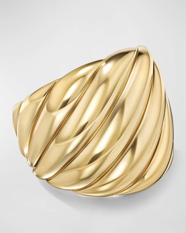 Sculpted Cable Ring in 18K Gold, 20mm