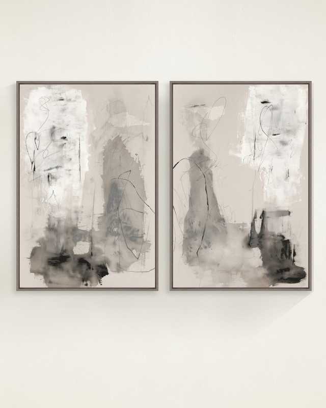 "Onyx Star" Framed Giclees by Van Garret, 37" x 55" - Set of 2