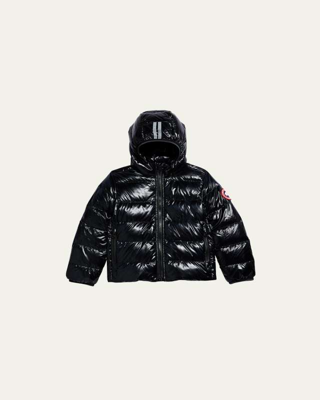 Kid's Crofton Striped Logo Quilted Jacket, Size 2-7