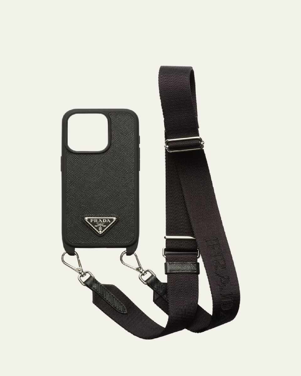 iPhone 15 Pro Leather Case with Strap