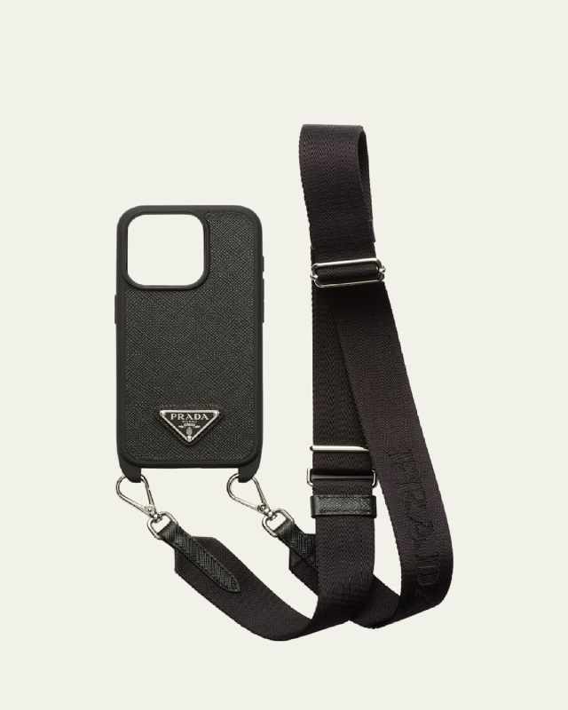 iPhone 15 Pro Leather Case with Strap