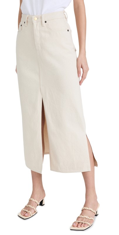 Still Here Panama Jean Skirt in Bone Bone