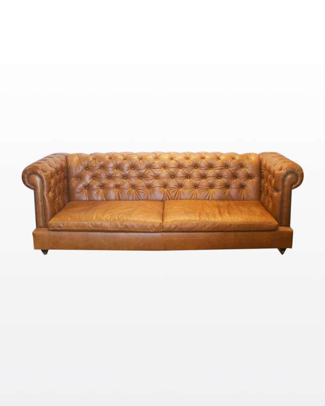 Alani Tufted Leather Sofa, 108"