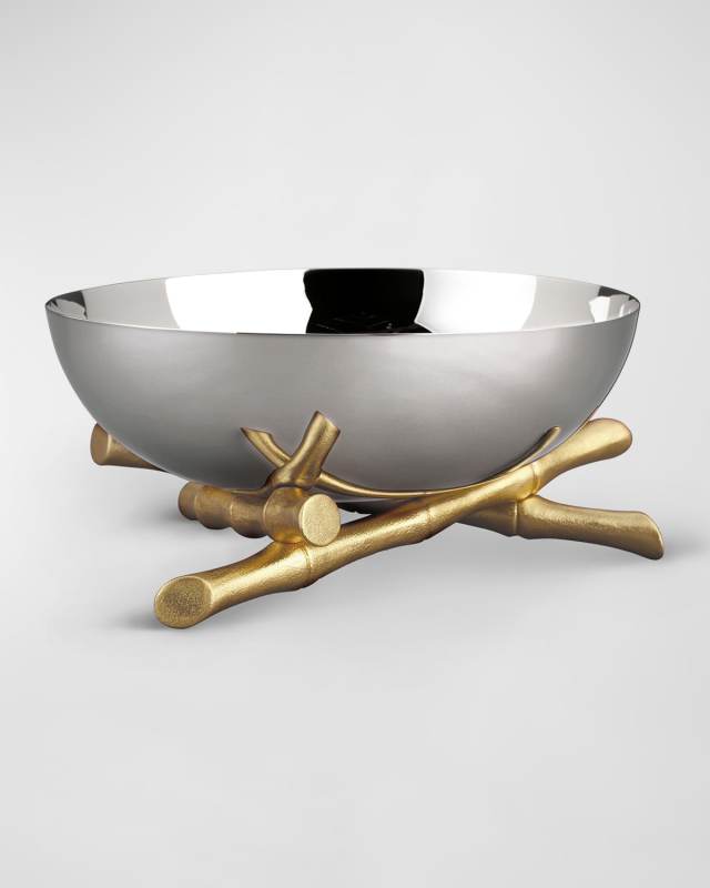 Bambou 24K Gold-Plated Bowl, 12" Round