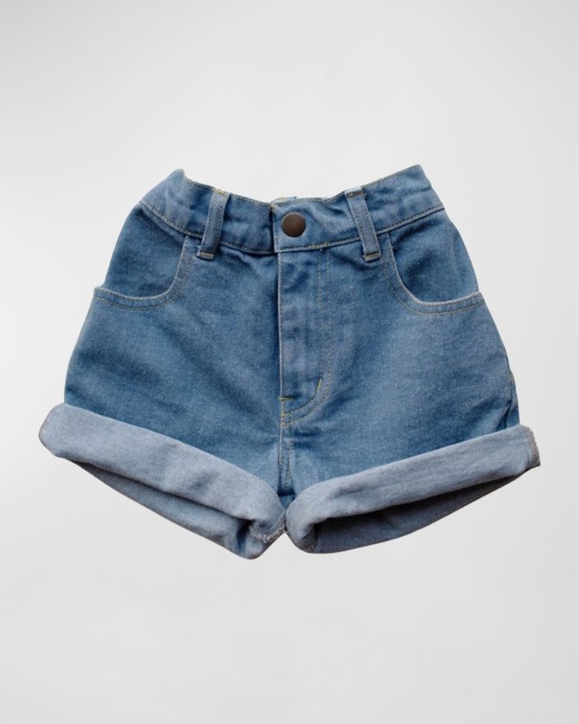 Kid's Light Wash Denim Shorts, Size 12M-9