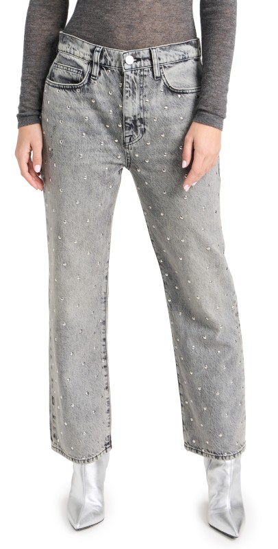 FRAME Le Jane Crop Studded Jeans Subculture
