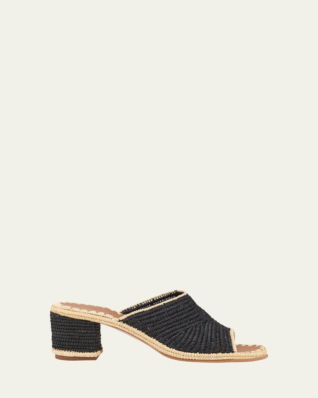 Rama Woven Raffia Slide Sandals