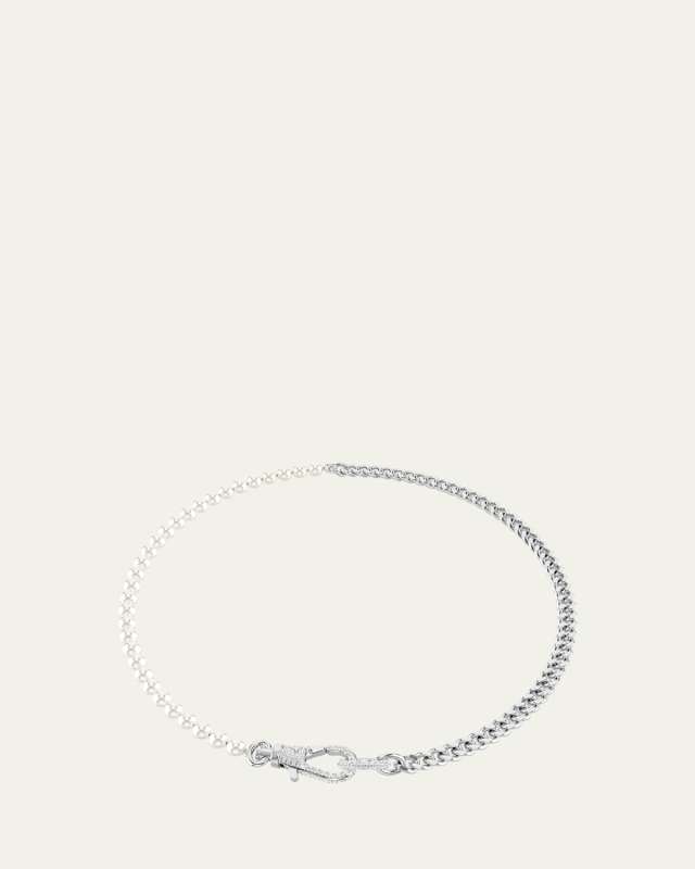 Dextera Pave Crystal Pearl Necklace