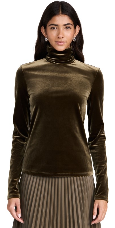 Proenza Schouler White Label Stretch Velvet Turtleneck Topilitary