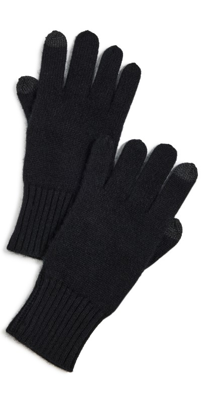 White + Warren Cashmere Texting Gloves Black