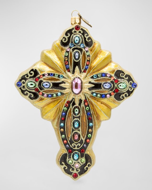 2024 Cross Glass Christmas Ornament