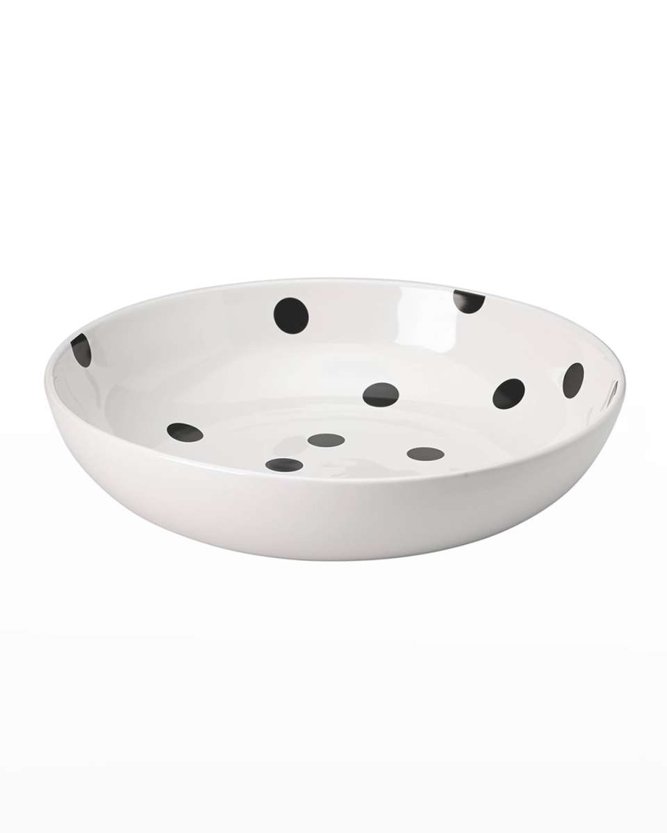 deco dot large low salad bowl