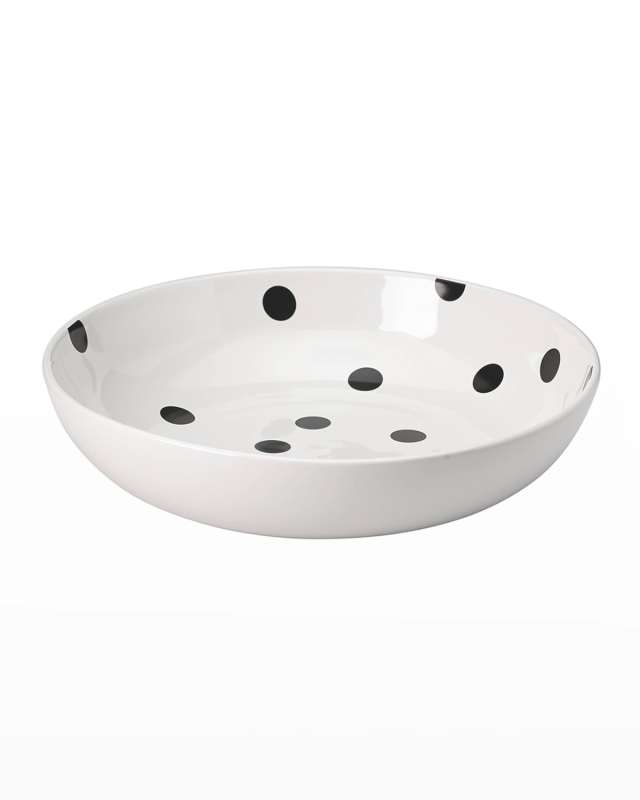 deco dot large low salad bowl