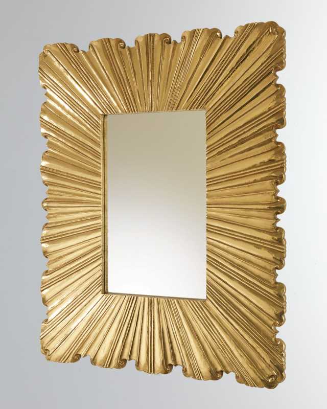 Linen Fold Brass Mirror