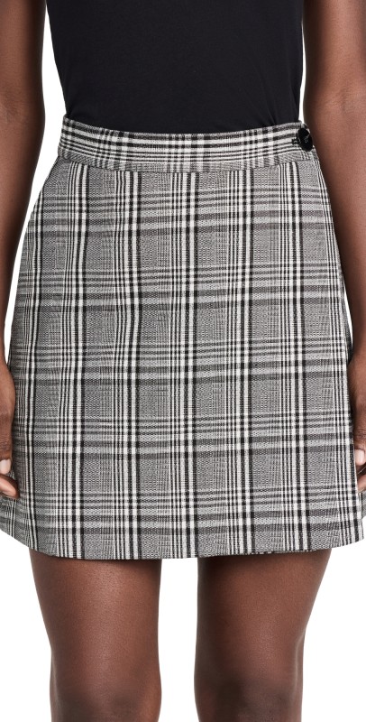 Lee Mathews Leo Skirt Black Check
