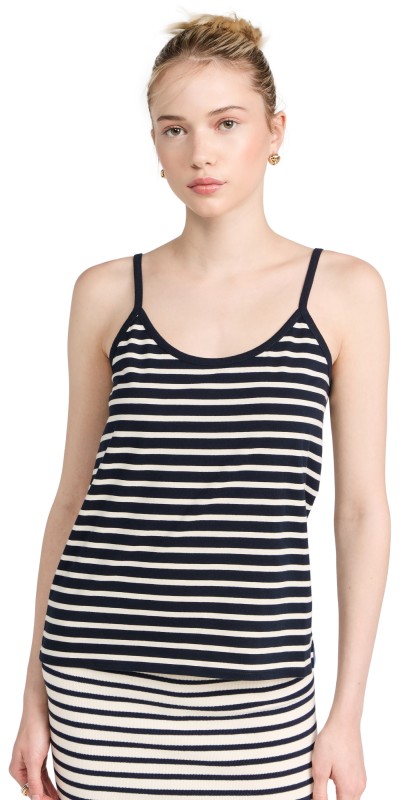 KULE The Spaghetti Tank Navy/Cream
