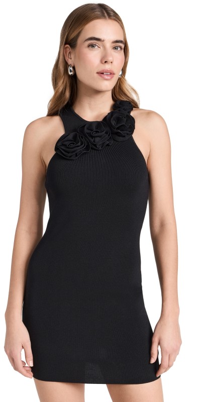 endless rose Rose Knit Mini Dress Black