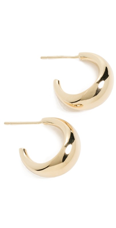 Jennifer Zeuner Jewelry Shira Hoops Yellow Gold