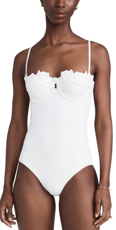 Zimmermann Halliday Embroidery One Piece Ivory
