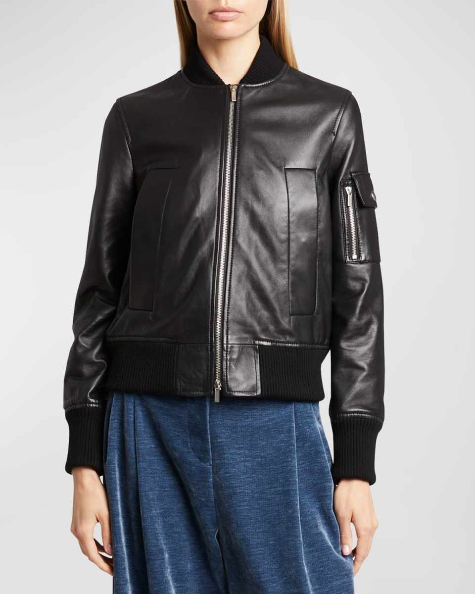 Mika Leather Bomber Jacket