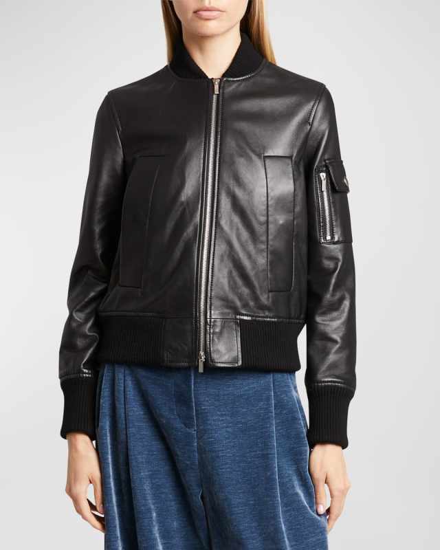 Mika Leather Bomber Jacket
