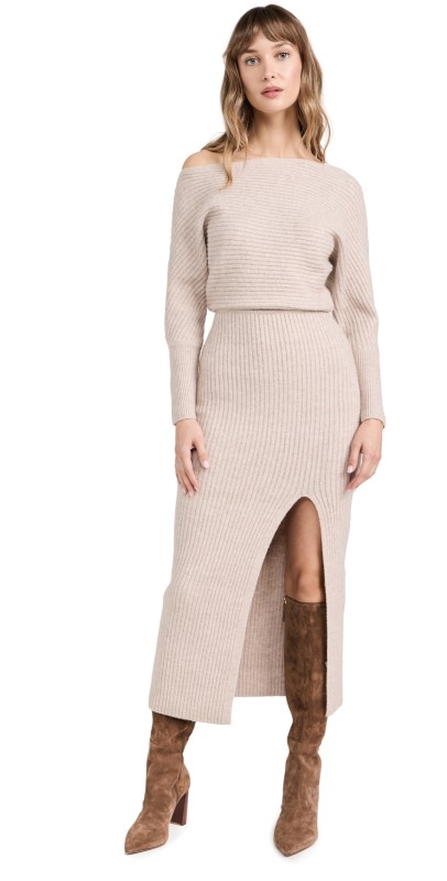 Line & Dot Alta Sweater Dress Oatmeal