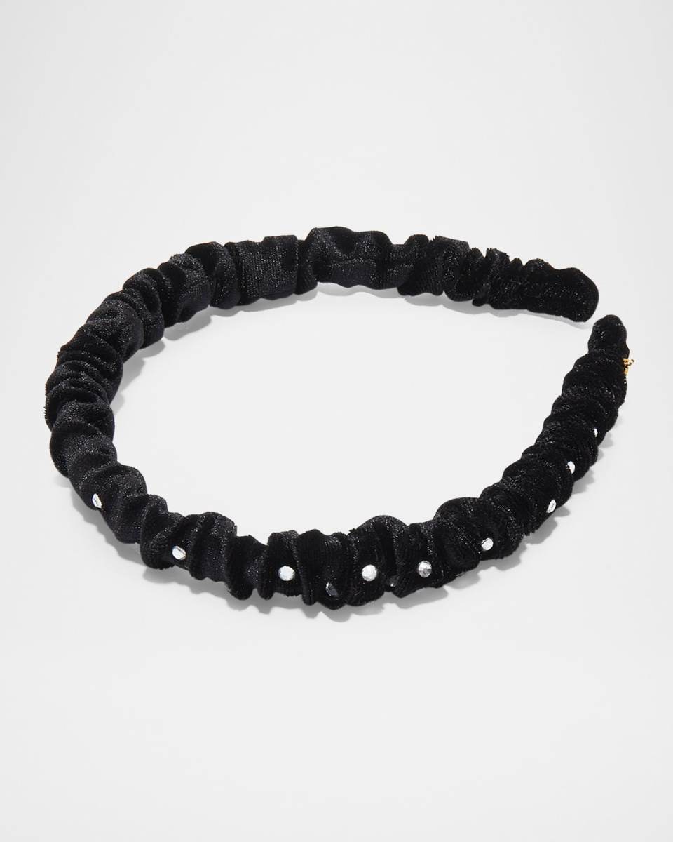 Jessie Crystal Velvet Skinny Headband