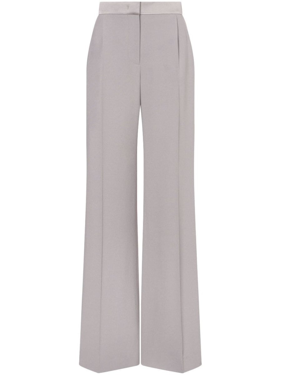 satin-trim crepe trousers