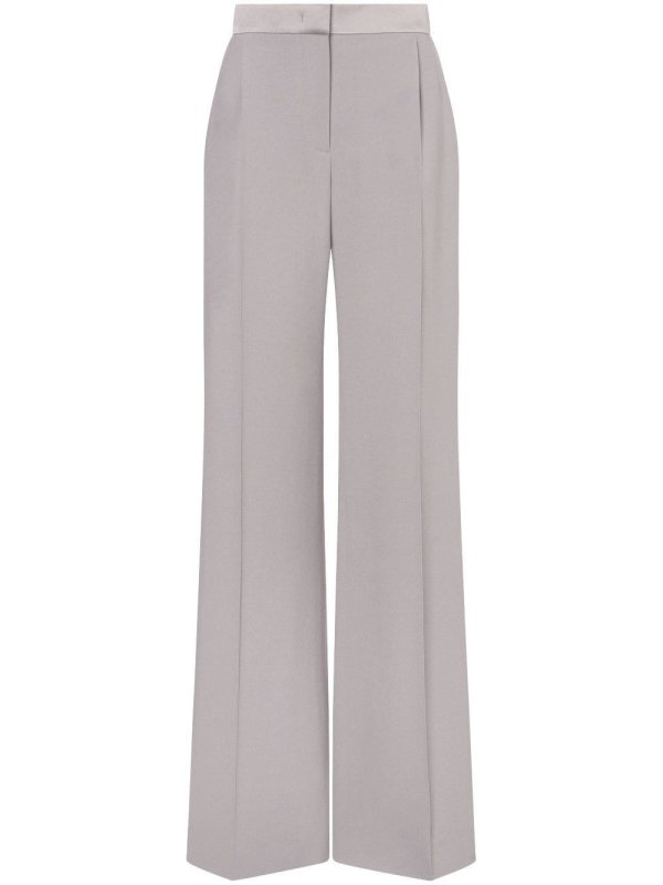 satin-trim crepe trousers