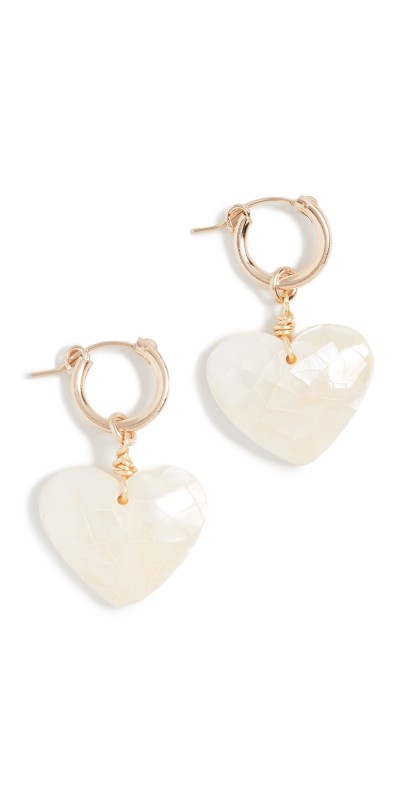 Brinker + Eliza Little Love Earrings Gold/Pearl