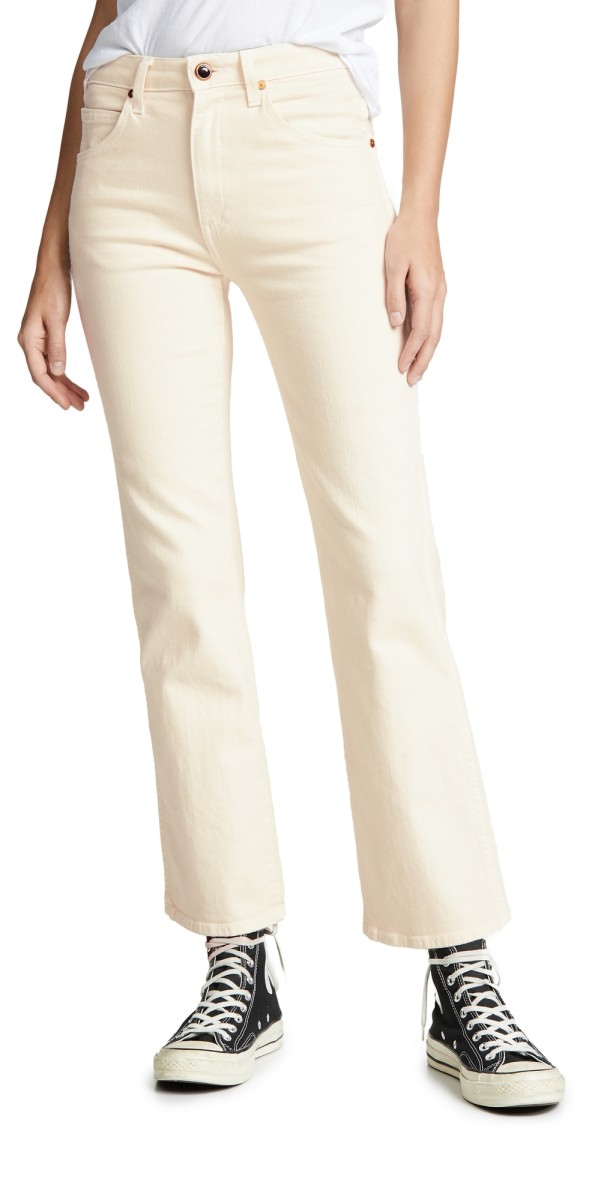 Khaite Vivian New Bootcut Flare Jeans Denim Ivory