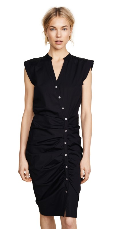 Veronica Beard Long Ruched Dress Black