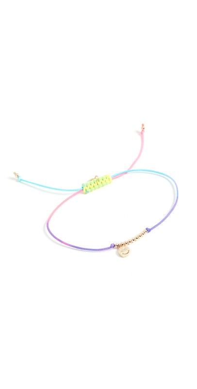 Sydney Evan Double Stone Happy Face Cord Bracelet Mult