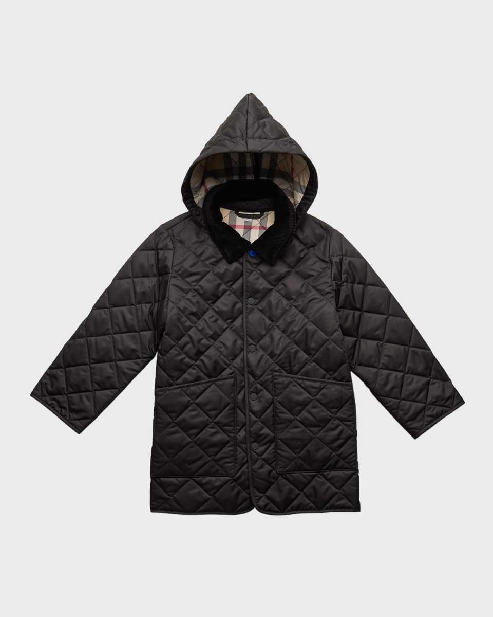 Kid's Rowan Quilted Check Lined Jacket, Size 3-14