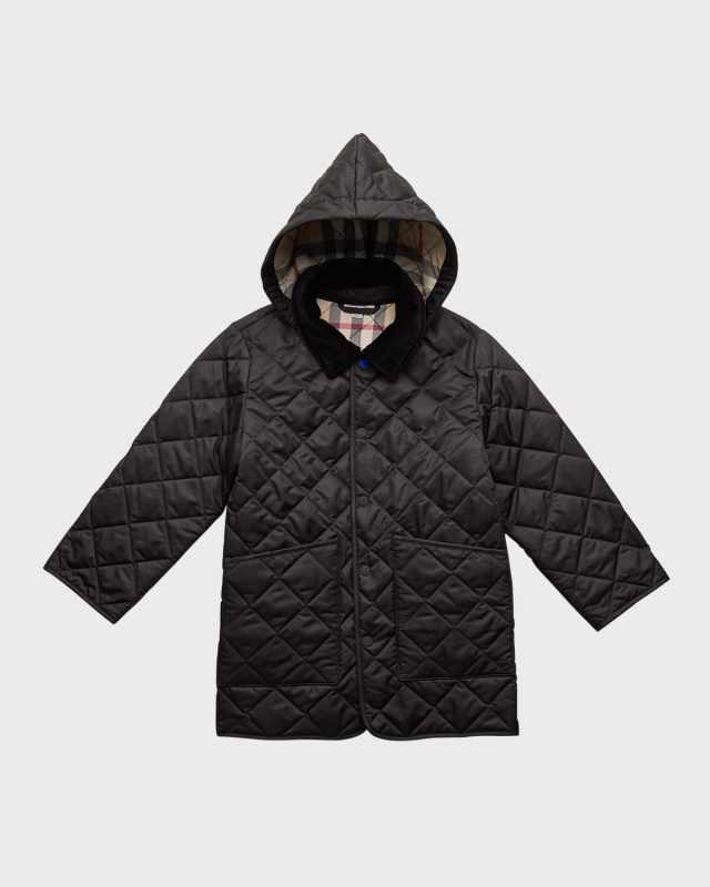 Kid's Rowan Quilted Check Lined Jacket, Size 3-14