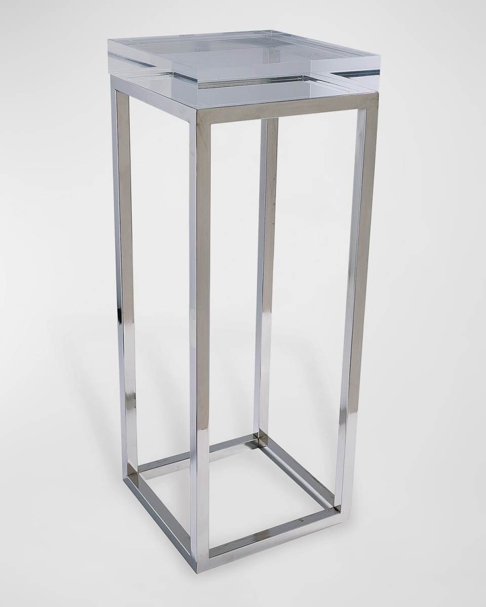 Drake Acrylic & Polished Nickel Accent Table