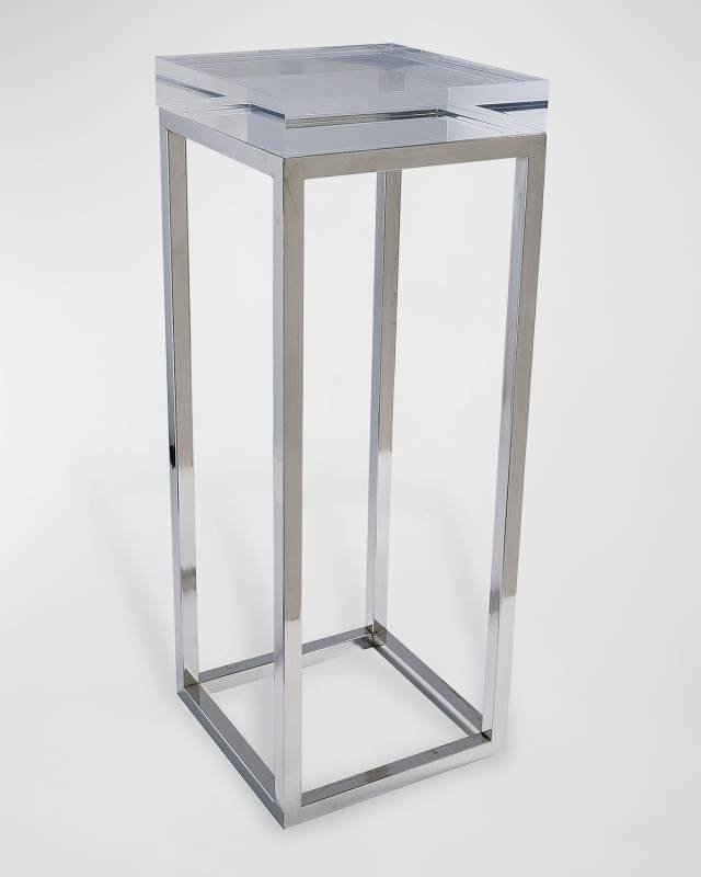 Drake Acrylic & Polished Nickel Accent Table