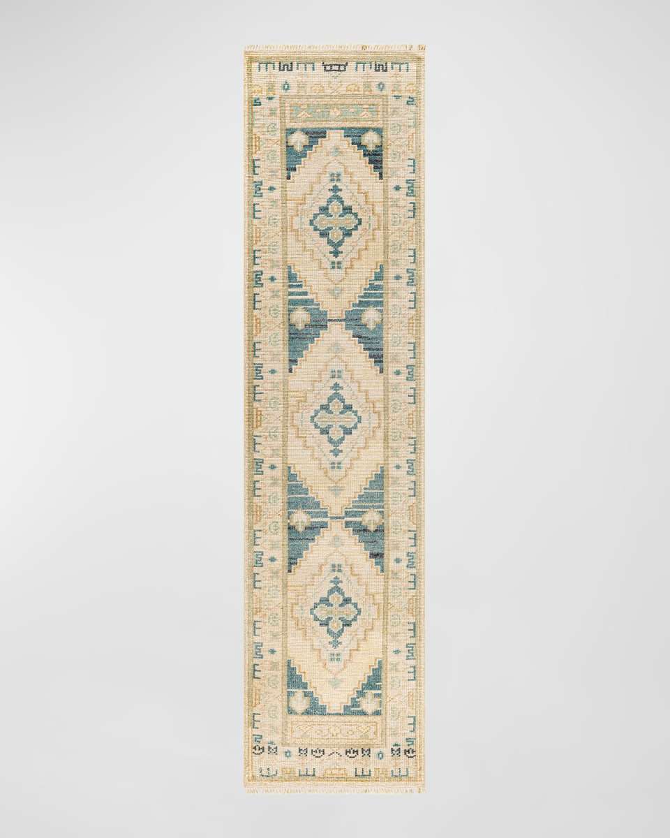 Anadolu Teal Hand-Knotted Runner, 2' x 10'