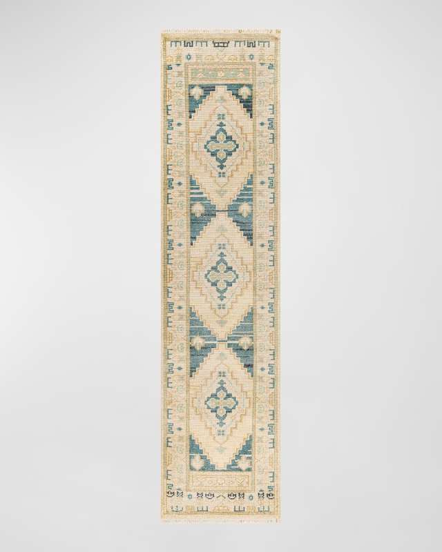 Anadolu Teal Hand-Knotted Runner, 2' x 10'