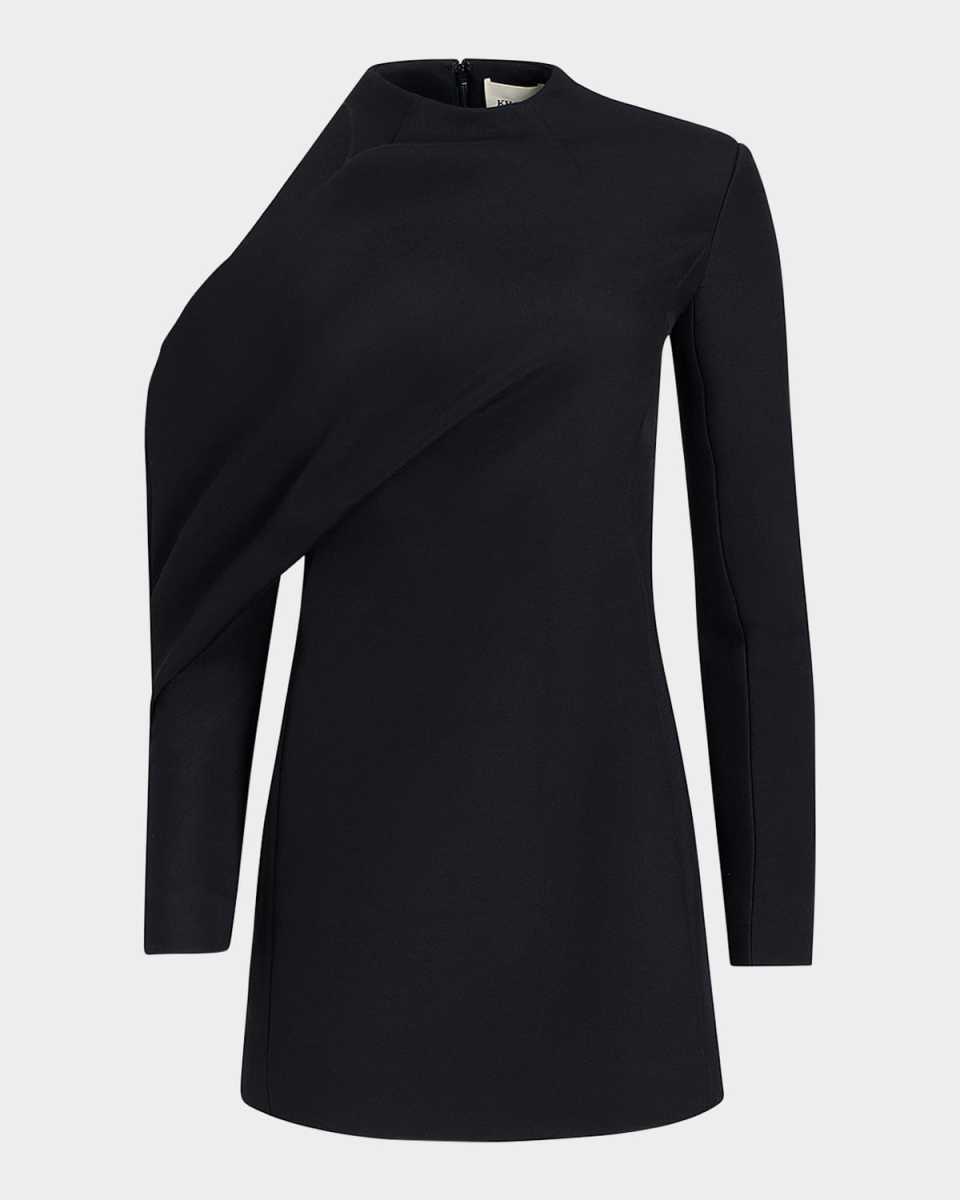 Tristan Draped Cold-Shoulder Long-Sleeve Top