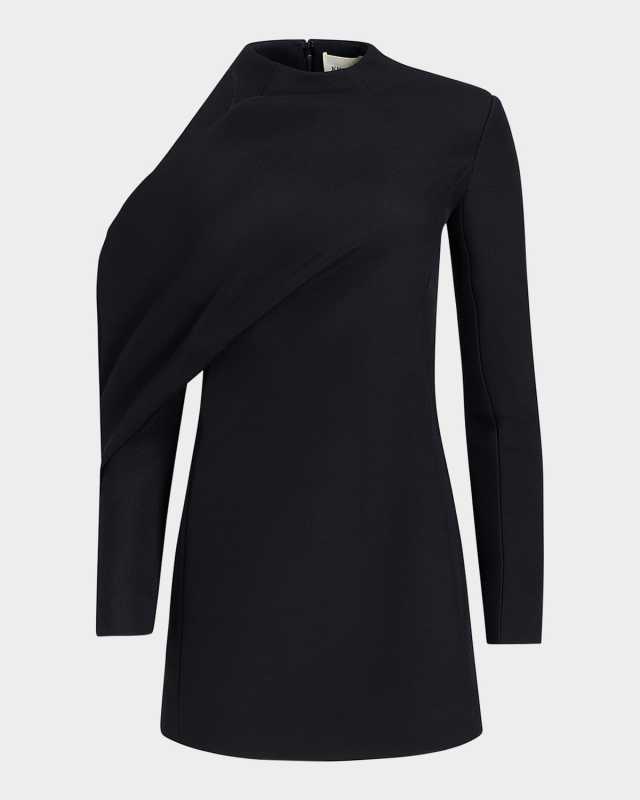 Tristan Draped Cold-Shoulder Long-Sleeve Top