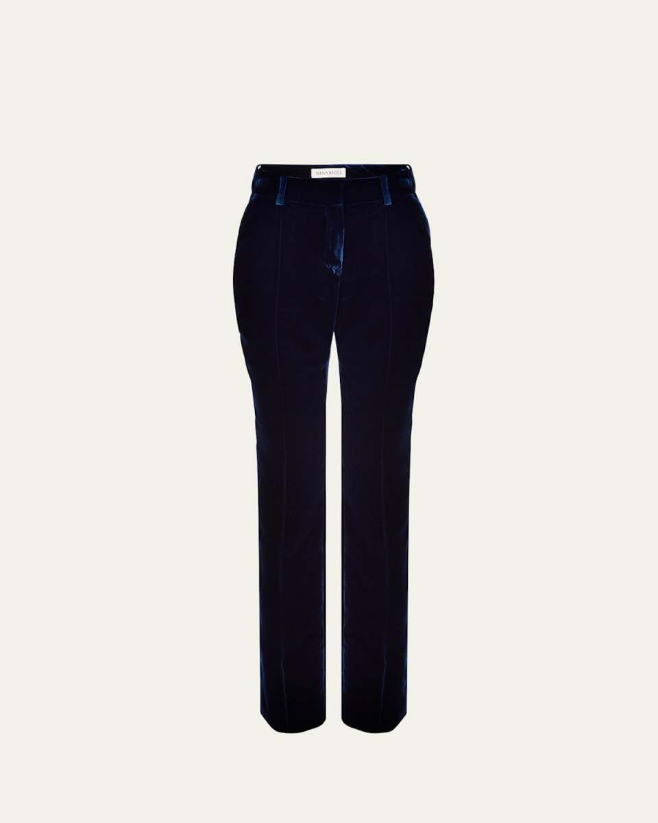 Fluid Velvet Straight Pants