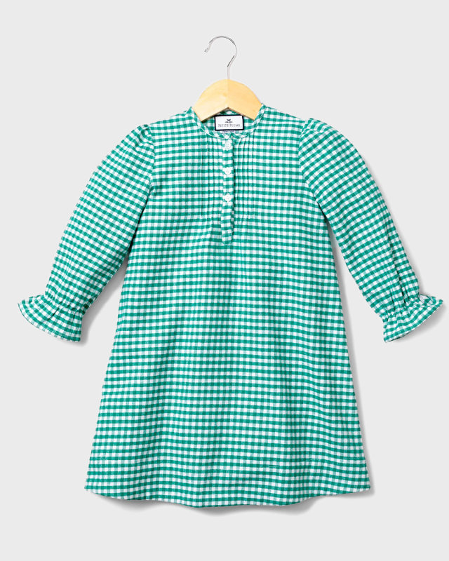 Beatrice Gingham Flannel Nightgown, Size 6M-14