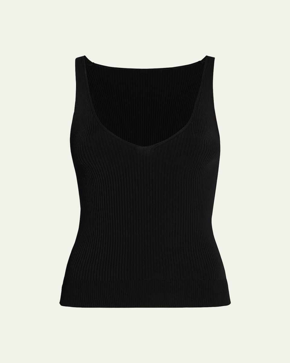 Deep V Knit Tank Top