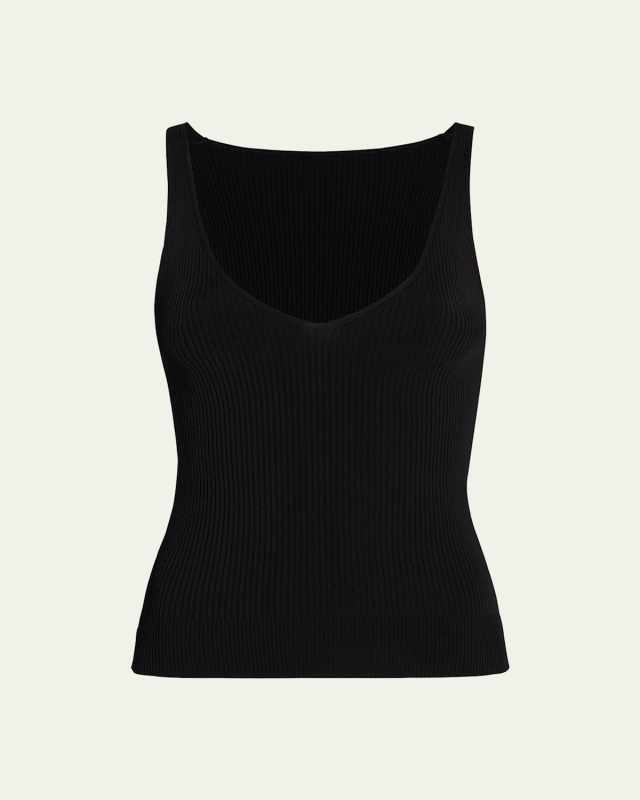 Deep V Knit Tank Top